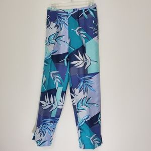 Outfit JPR Size 6 Blue Silk Floral Pants, Size 6
